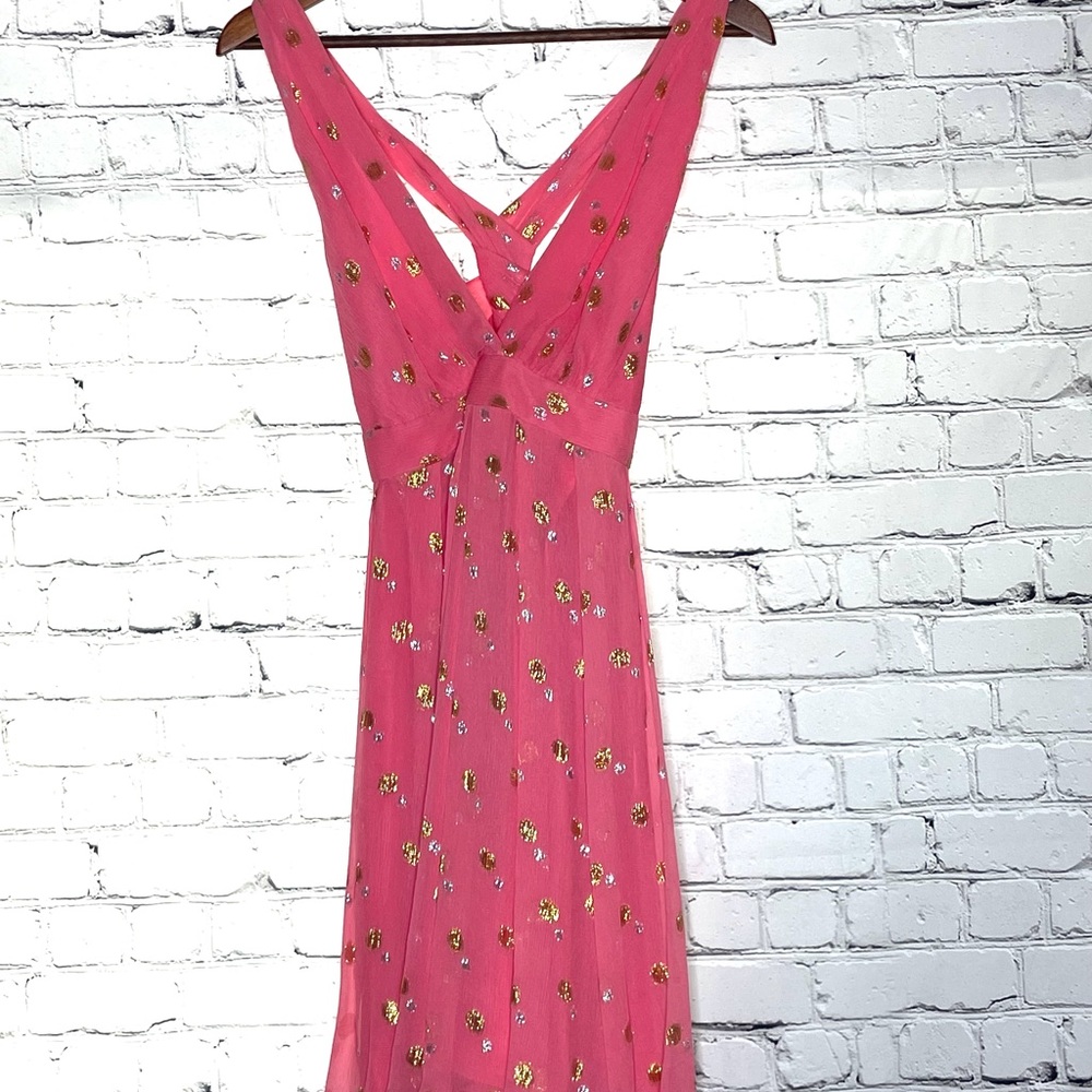 Nicole Miller pink chiffon mini dress size 4